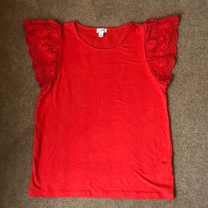 J.Crew Women Eyelet sleeves top S